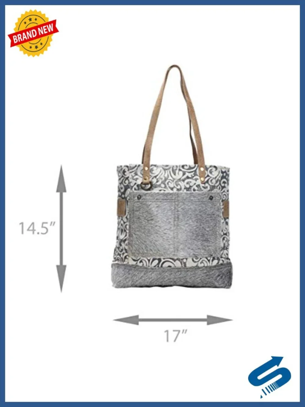 Canvas Tote Bag for Women - Real Leather Strap Handmade Boho Purse